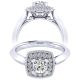 Taryn 14k White Gold Princess Cut Perfect Match Engagement Ring TE001B3AKW44JJ