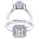 Taryn 14k White Gold Princess Cut Perfect Match Engagement Ring TE001B3ALW44JJ