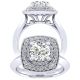 Taryn 14k White Gold Round Perfect Match Engagement Ring TE001C6AFW44JJ