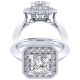 Taryn 14k White Gold Princess Cut Perfect Match Engagement Ring TE001C6ALW44JJ