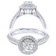 Taryn 14k White Gold Round Perfect Match Engagement Ring TE002A2AIW44JJ