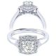 Taryn 14k White Gold Round Perfect Match Engagement Ring TE009B3AAW44JJ