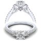 Taryn 14k White Gold Cushion Cut 3 Stone Engagement Ring TE12245W44JJ