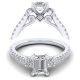 Taryn 14k White Gold Emerald Cut 3 Stone Engagement Ring TE12247W44JJ