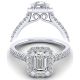 Taryn 14k White Gold Emerald Cut Halo Engagement Ring TE14101W44JJ