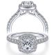 Taryn 14k White Gold Cushion Cut Halo Engagement Ring TE14102W44JJ