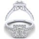 Taryn 14k White Gold Princess Cut Halo Engagement Ring TE14104W44JJ