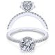 Taryn 14k White Gold Hidden Halo Round Engagement Ring TE14719R4W44JJ