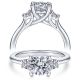 Taryn 14k White Gold Round 3 Stone Engagement Ring TE14745R4W44JJ