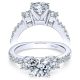 Taryn 14k White Gold Round 3 Stones Engagement Ring TE4247W44JJ