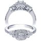 Taryn 14k White Gold Princess Cut 3 Stone Halo Engagement Ring TE4269W44JJ