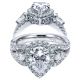 Taryn 14k White Gold Pear Shape 3 Stones Halo Engagement Ring TE5785W44JJ