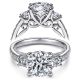 Taryn 14k White Gold Round 3 Stone Engagement Ring TE7284W44JJ
