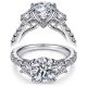 Taryn 14k White Gold Round 3 Stone Engagement Ring TE7299W44JJ