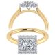 Taryn 14k Yellow Gold Princess Cut Halo Engagement Ring TE7499M44JJ
