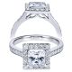 Taryn 14k White Gold Princess Cut Halo Engagement Ring TE7503W44JJ