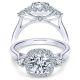 Taryn 14k White Gold Round 3 Stones Halo Engagement Ring TE7510W44JJ