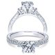 Taryn 14k White Gold Round 3 Stones Engagement Ring TE8009W44JJ