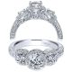 Taryn 14k White Gold 3 Stones Halo Engagement Ring TE94128W44JJ