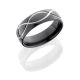 Lashbrook Z7D/MINF SILVER-BLACK POLISH Zirconium Wedding Ring or Band