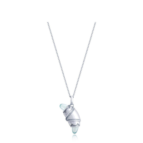 Tacori Crescent Cookie aquamarine necklace, 14K white gold, 18 inch