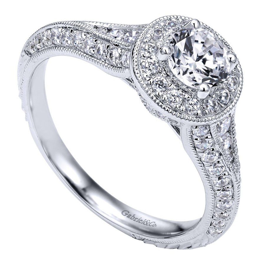 Gabriel 14 Karat Victorian Engagement Ring ER910097W44JJ