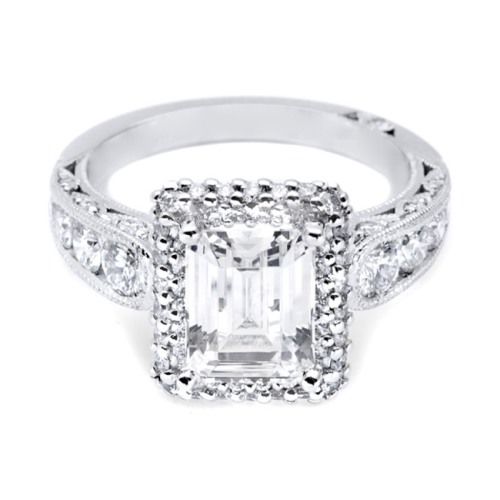 HT2521EC85X65 Tacori Crescent Platinum Engagement Ring