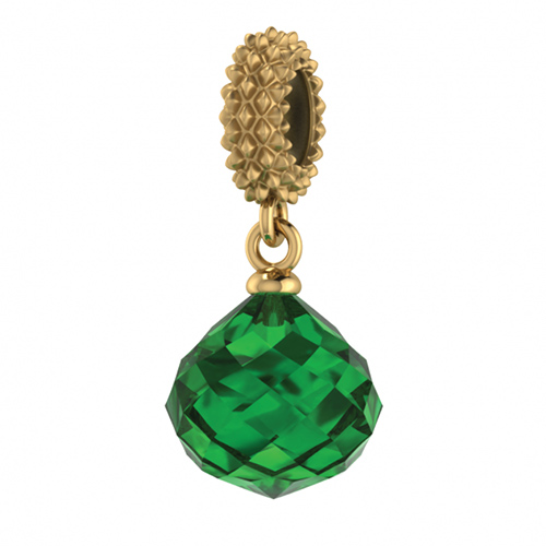 JLo Collection Endless Jewelry Emerald Mysterious Drop 18k Gold Plated Charm 3801-5