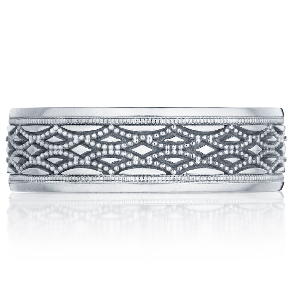 116-7 Platinum Tacori Sculpted Crescent Wedding Ring