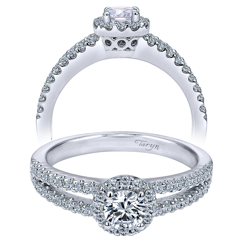 Taryn 14k White Gold Round Halo Engagement Ring TE10002W44JJ 