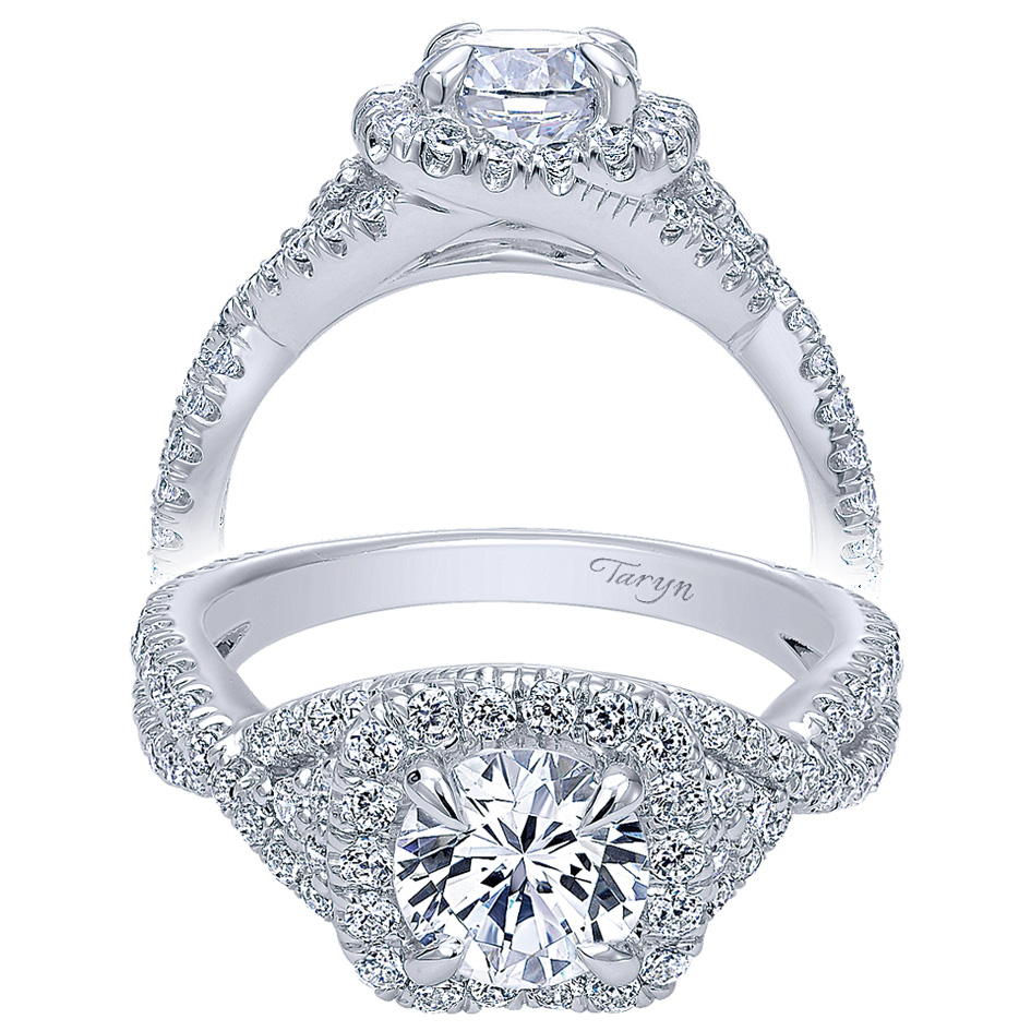 Taryn 14k White Gold Round Halo Engagement Ring TE10192W44JJ 