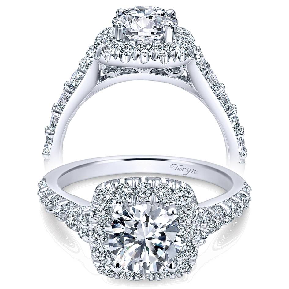 Taryn 14k White Gold Round Halo Engagement Ring TE10287W44JJ 
