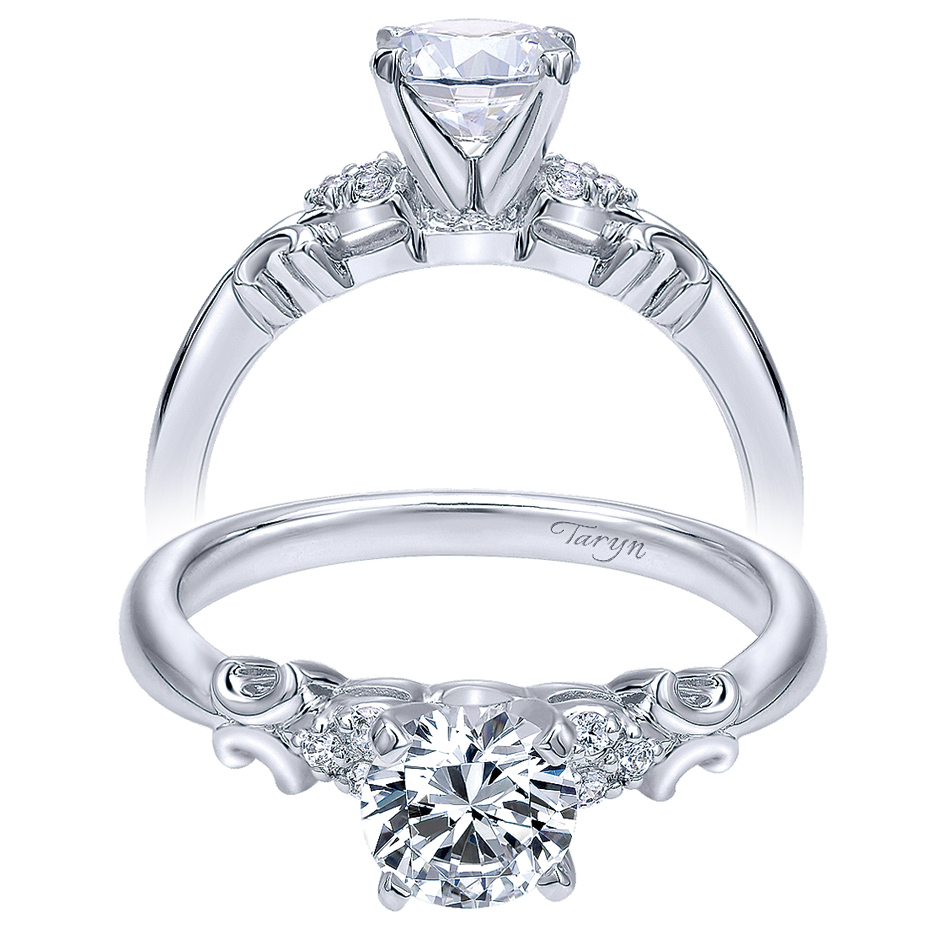 Taryn 14k White Gold Round Straight Engagement Ring TE10497W44JJ 