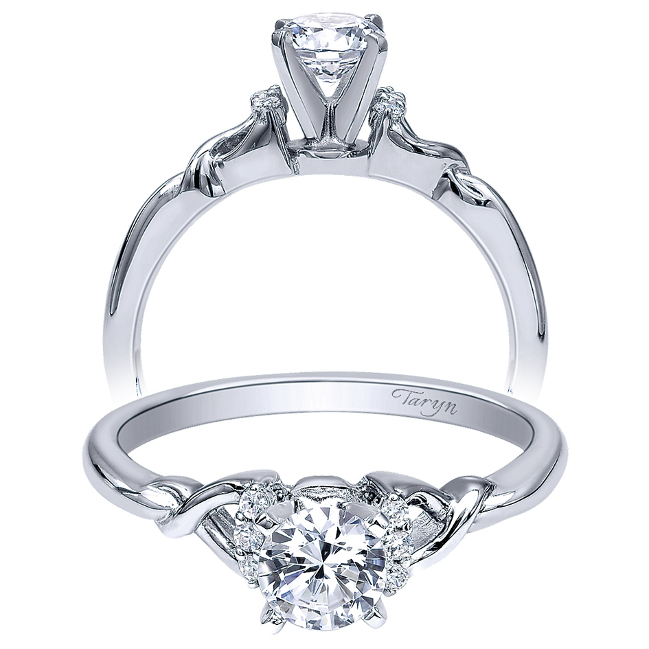 Taryn 14k White Gold Round Twisted Engagement Ring TE10498W44JJ 