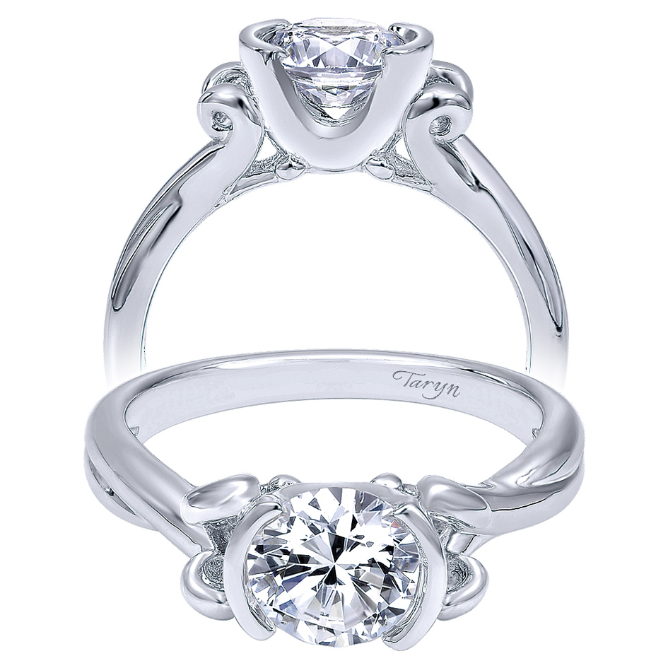 Taryn 14k White Gold Round Twisted Engagement Ring TE10760W4JJJ 