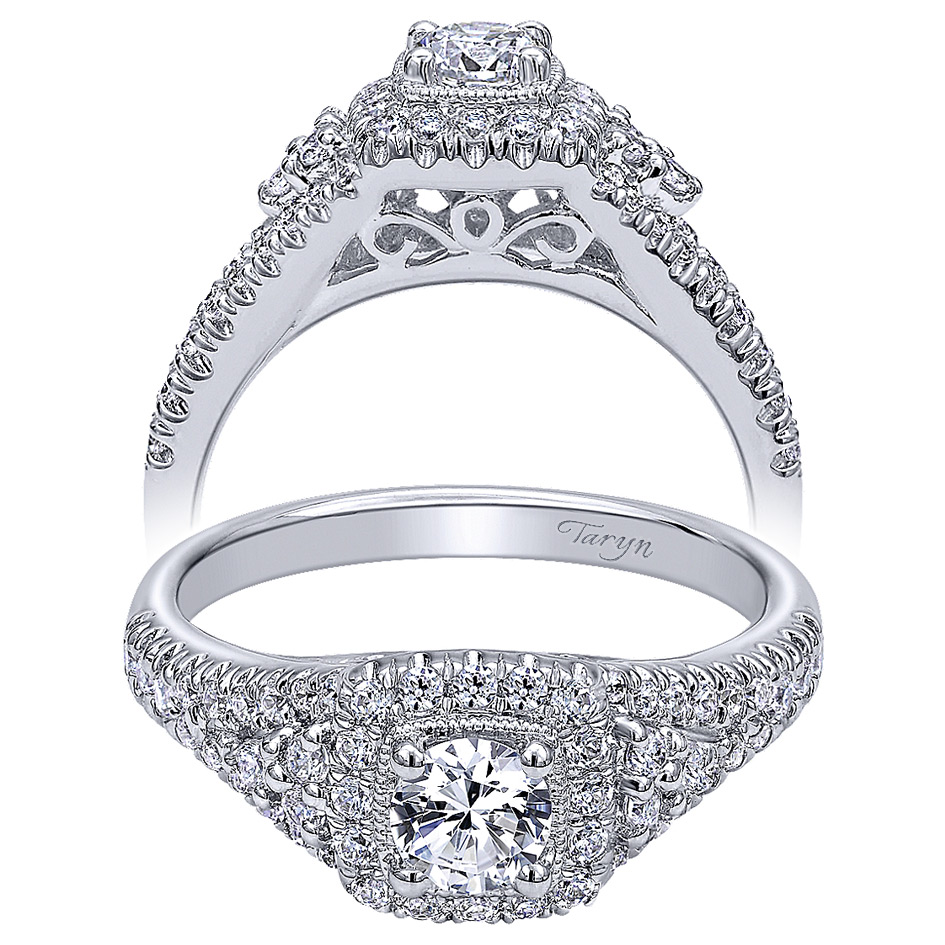 Taryn 14k White Gold Round Halo Engagement Ring TE10768W44JJ 