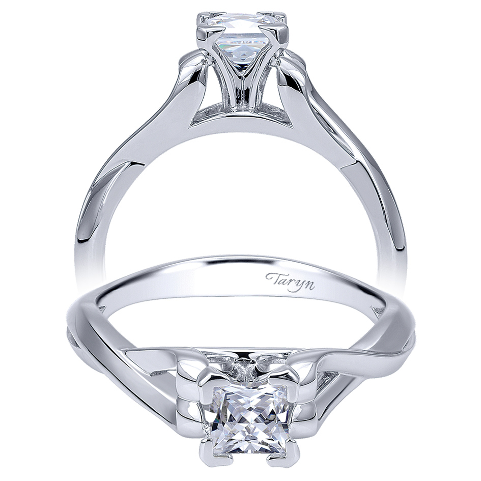 Taryn 14k White Gold Princess Cut Twisted Engagement Ring TE11871S2W4JJJ 