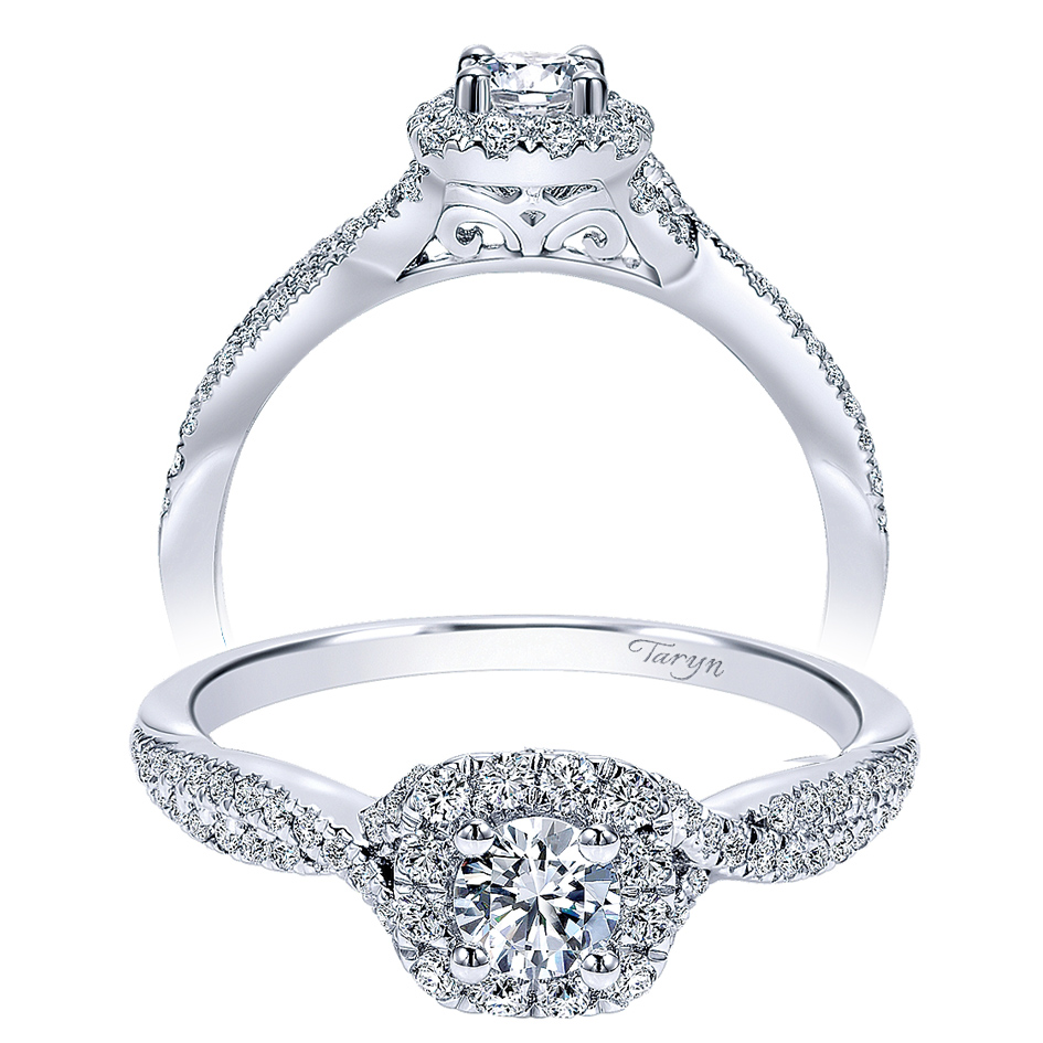 Taryn 14k White Gold Round Halo Engagement Ring TE11926R1W44JJ 
