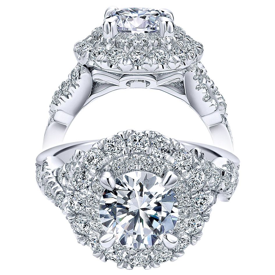 Taryn 18K White Gold Round Double Halo Engagement Ring TE11990R6W83JJ 