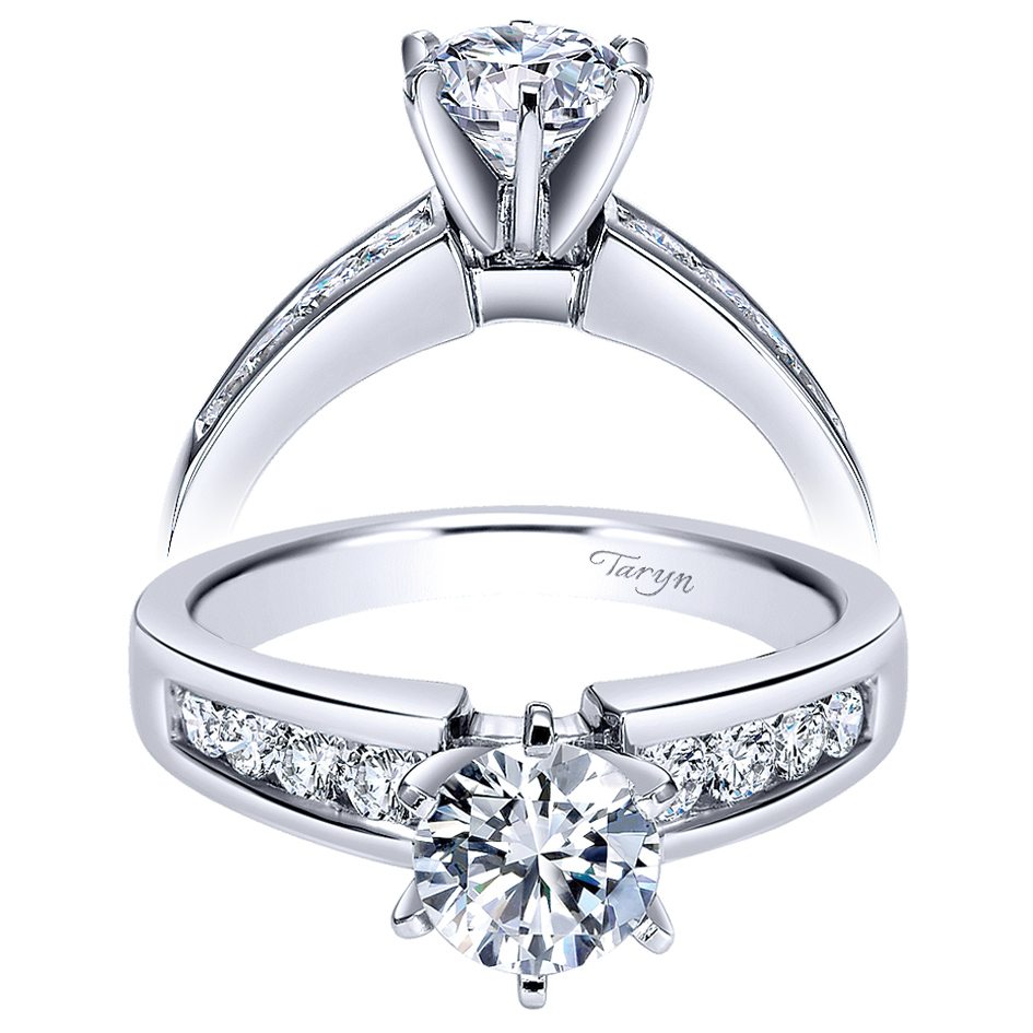 Taryn 14k White Gold Round Straight Engagement Ring TE2200W44JJ 