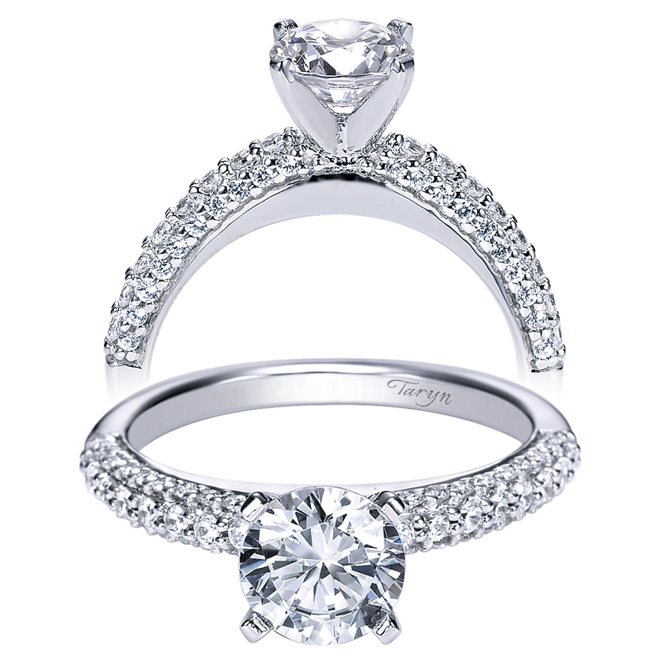 Taryn 14k White Gold Round Straight Engagement Ring TE4017W44JJ 