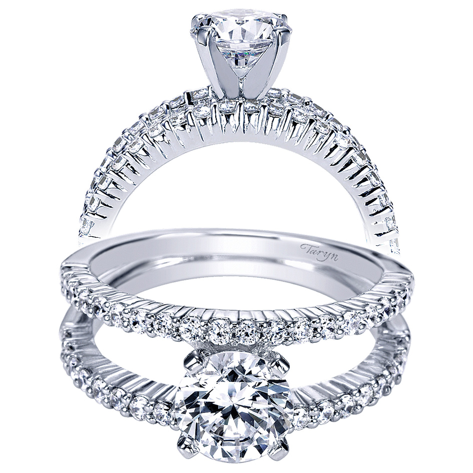 Taryn 14k White Gold Round Split Shank Engagement Ring TE4233W44JJ 