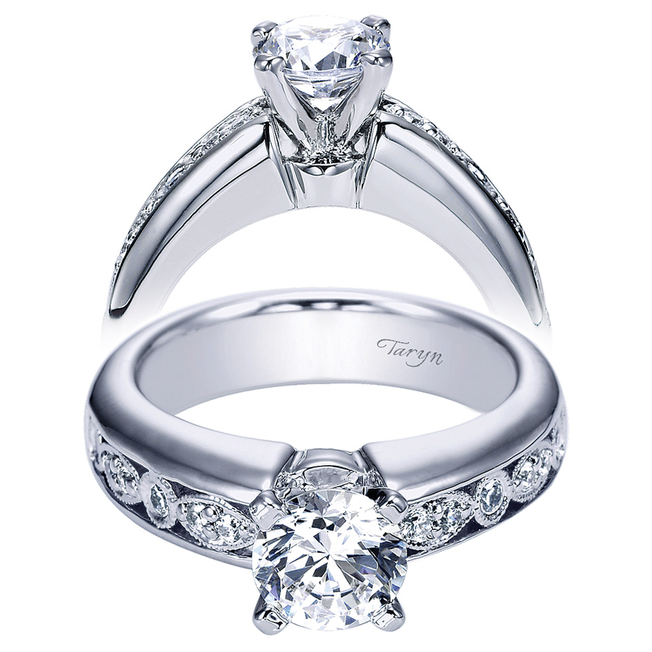 Taryn 14k White Gold Round Straight Engagement Ring TE5521W44JJ 