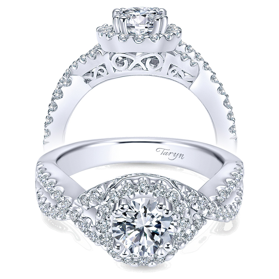 Taryn 14k White Gold Round Halo Engagement Ring TE5798W44JJ 