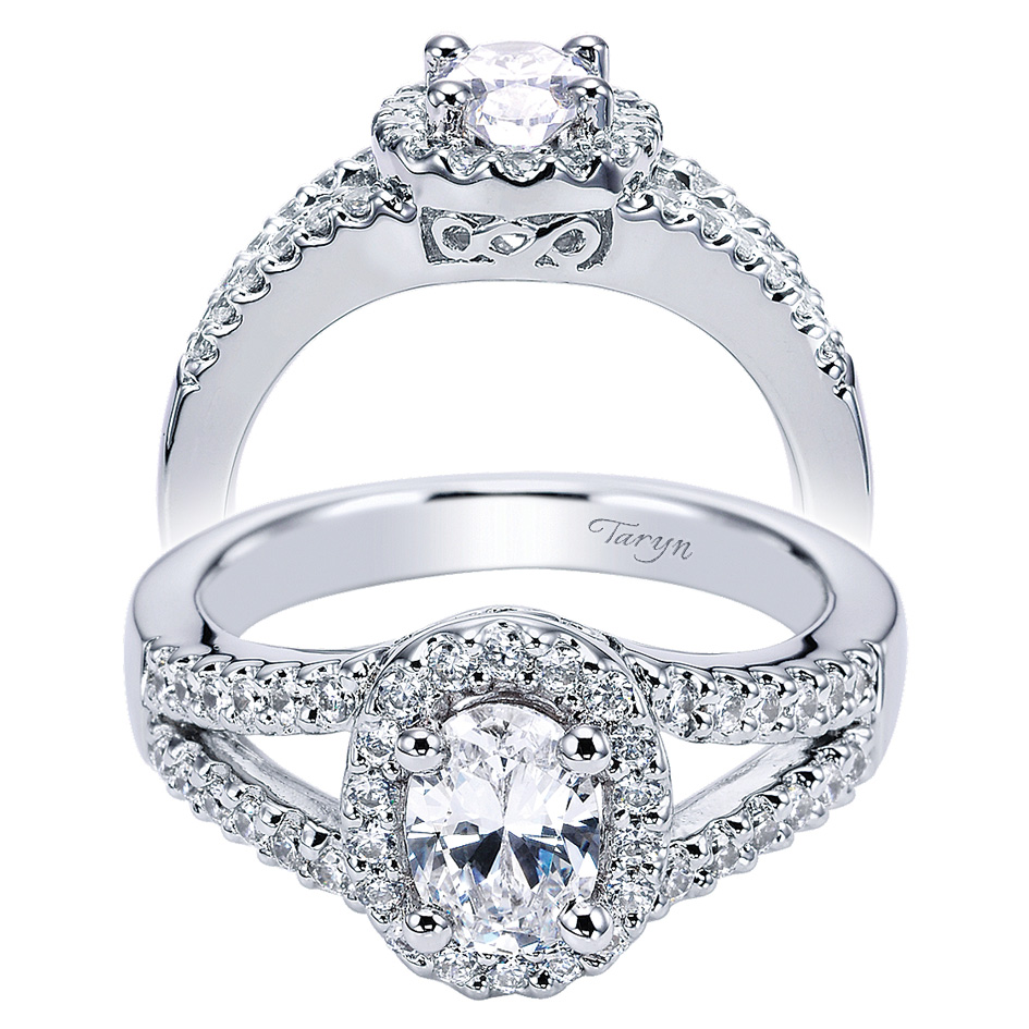 Taryn 14k White Gold Oval Halo Engagement Ring TE5866W44JJ 