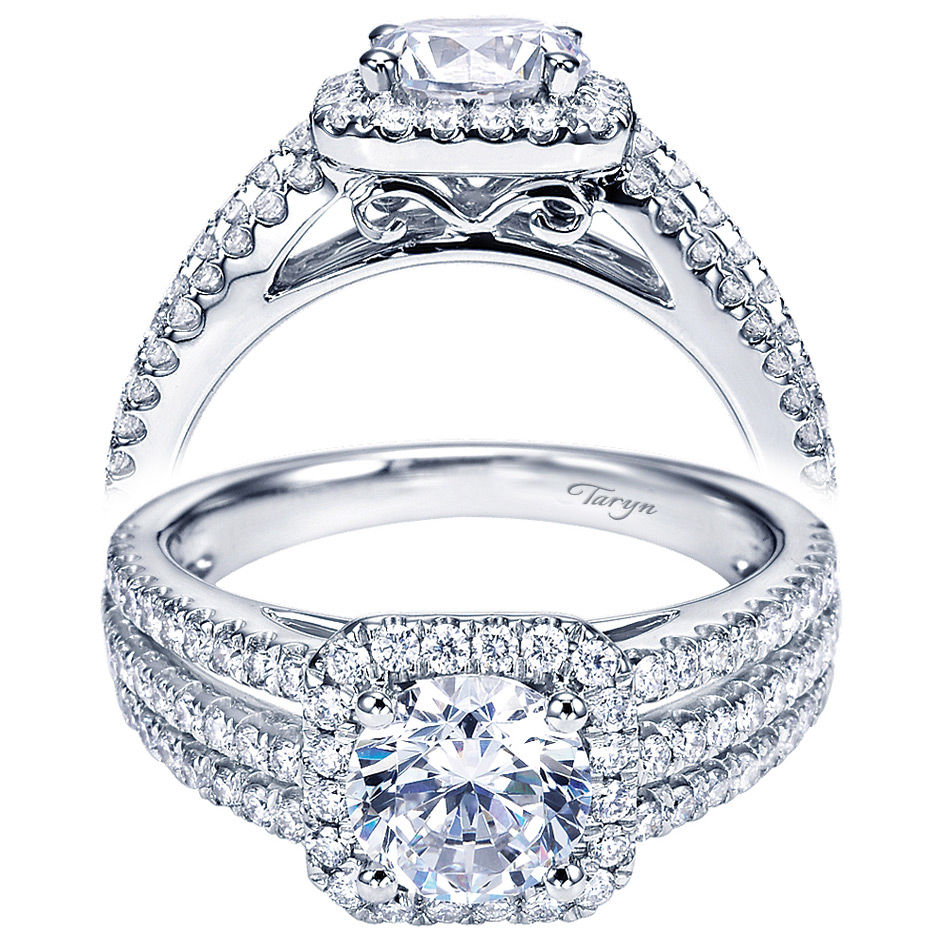 Taryn 14k White Gold Round Halo Engagement Ring TE7254W44JJ 