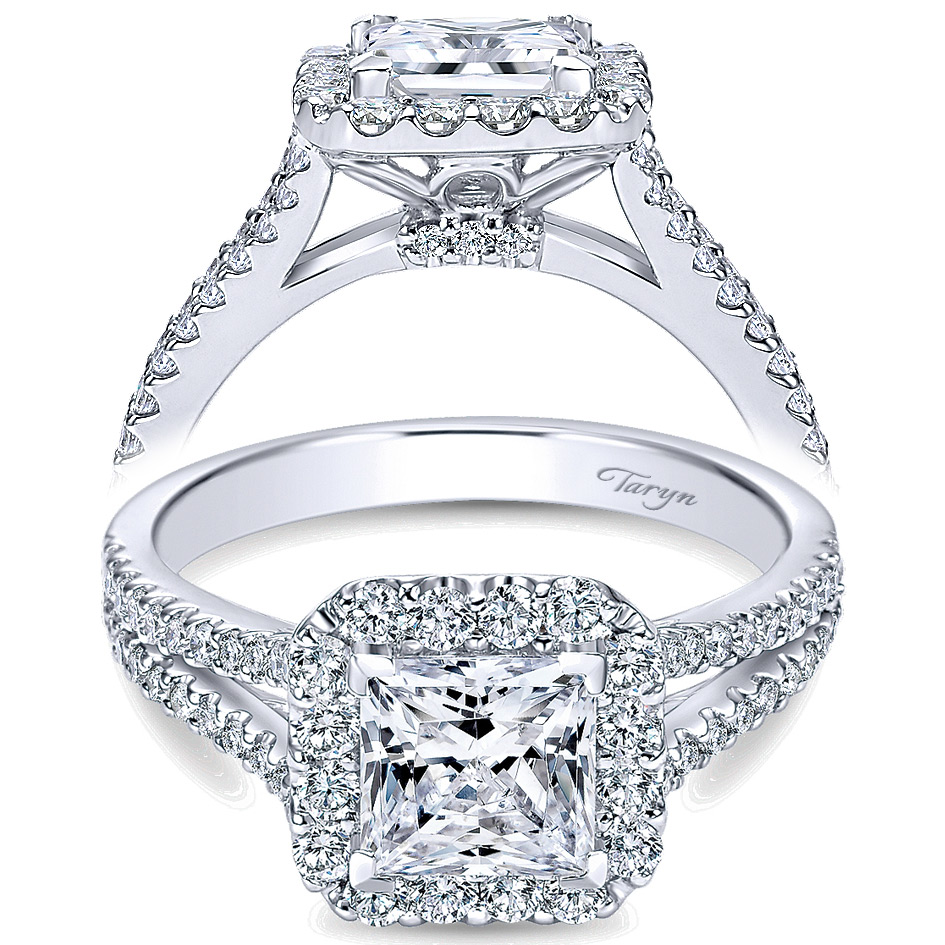 Taryn 14k White Gold Round Halo Engagement Ring TE7277W44JJ 