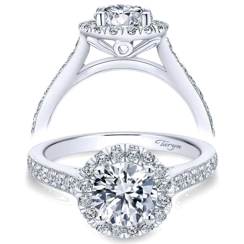 Taryn 14k White Gold Round Halo Engagement Ring TE7278W44JJ 