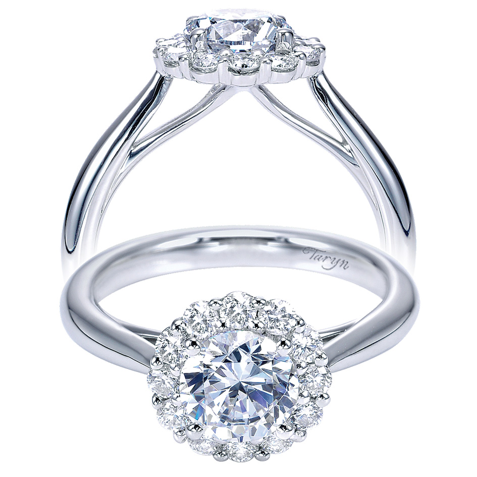 Taryn 14k White Gold Round Halo Engagement Ring TE7721W44JJ 