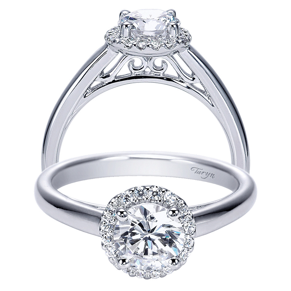Taryn 14k White Gold Round Halo Engagement Ring TE7815W44JJ 